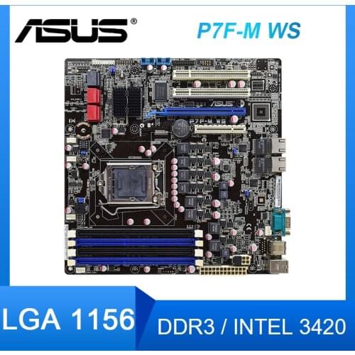 ASUS P7F-M WS 1156 pin workstation supports i5 i7 X3420 chip Original Desktop Motherboard Set PC Motherboard