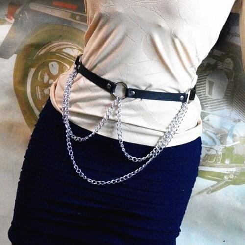 NEW Fashion Punk Rock Belt Body Bandage Punk Harness Waist Chain Belt Punk Women Belt 6 Colors