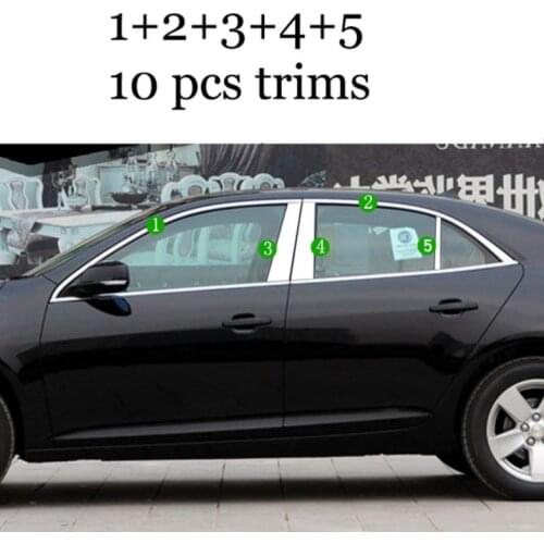 Stainless steel car window trims for chevrolet malibu 2013 2014 2015 2016 2017 8th generation Holden Malibu