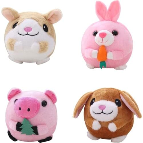MXLE Pet Bouncing Jump Ball Cartoon Pig Dog Doll Toy USB Electric Plush Beating Sing Cute Toys for Kids