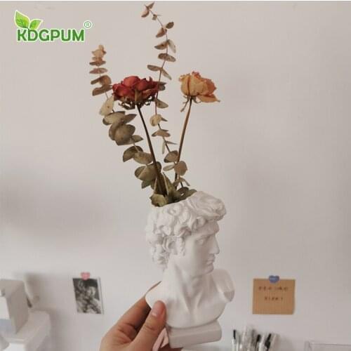 Nordic Ins Wind Retro David Vase Hydroponic Ornaments Dressing Table Makeup Brush Storage Bucket Home Decoration Ornaments