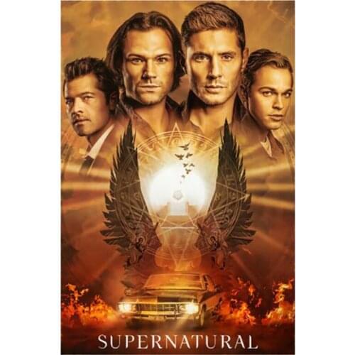 2021 Supernatural Season TV Series Poster Art Silk Light Canvas Home Bed Room Wall Diamond Painting Decoration Design FH786
