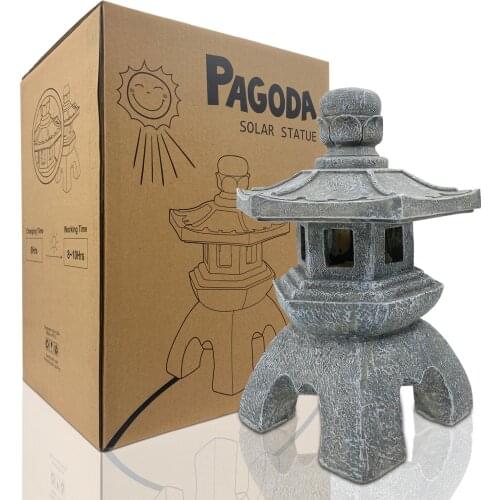 Nacome Home Tranquil Pagoda Solar Powered Flickering LED Outdoor Decor Garden Light For Landscape Balcony Patio Porch