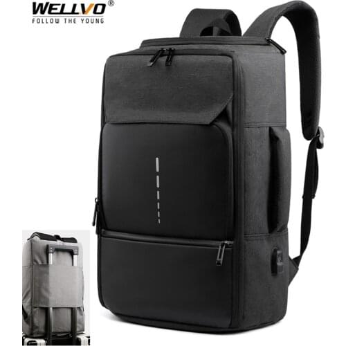 15.6 inch Laptop Backpack USB Charge Men School Notebook Bag Waterproof Solid Business Travel School Backpacks Mochila XA603ZC