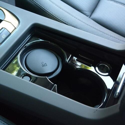 High Match ABS Black Car Center Console Cup Holder Frame Trim Stickers for Land Rover Discovery Sport 2015-2019 Year Accessories