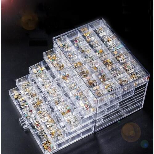 Nail Jewelry Storage Box Tool Transparent Multi-layer 120 Nail Drill Box Classification Storage Box Drawer Diamond Painting