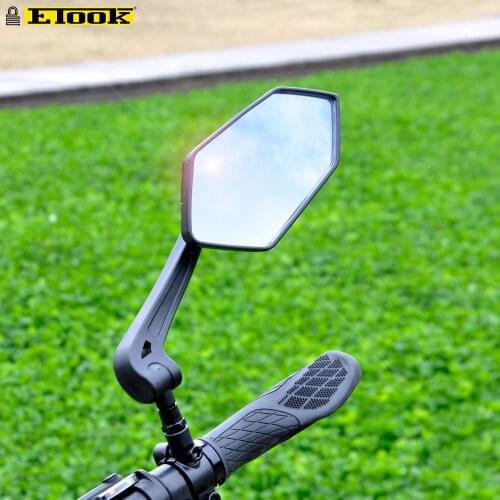 ETOOK Bicycle Rear View Mirror Handlebar Reflector Wide-Range Adjustable Angles Mirror Mountain Bike E-Scooter Accessories