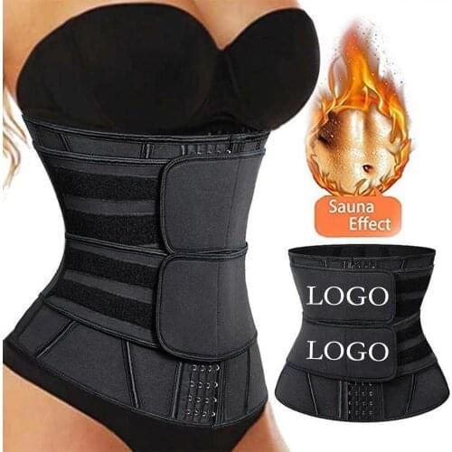 SURE YOU LIKE 2021 High Waist Trainer Body Shaper Plus Size Women Waist Trainer Belly Control Sweat Belt Lady Slimming Shapewear
