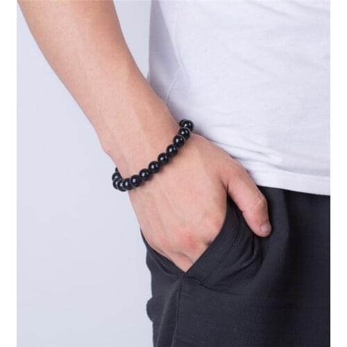 1pc Weight Loss Bracelet Round Black Obsidian 10mm Stone Bracelet Healthcare Bracelet Slimming Product