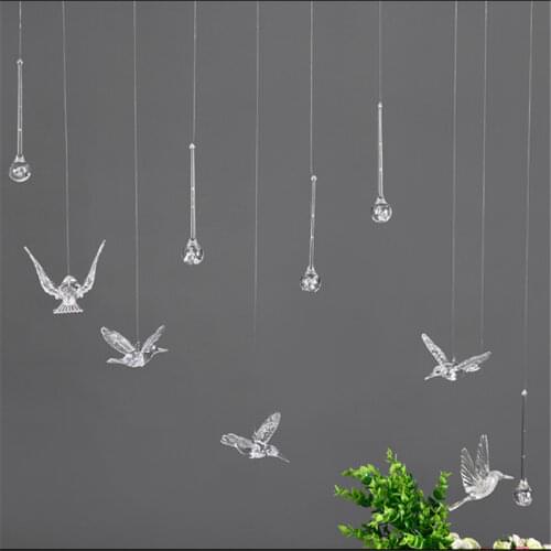 1pcs Wedding Decoration Acrylic Bird Water Droplets Wedding Ceiling Pendant Accessories Wedding Party Decoration Home Decor-S