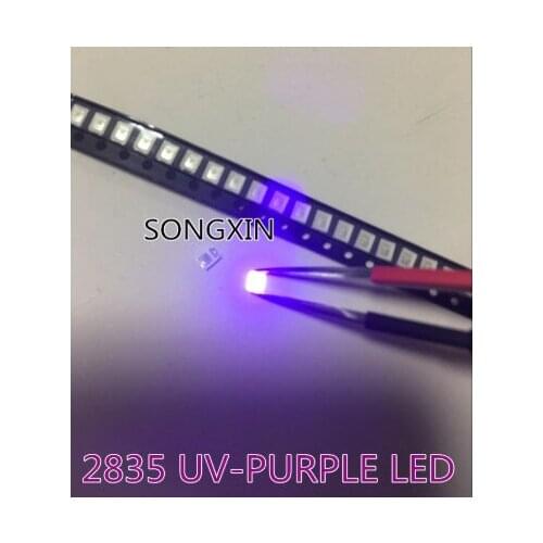 100PCS Diodes 2835 3528 SMD UV LED Purple Lamp Bead 395 - 410nm Ultraviolet Light-emitting Diodes Ultra Violet SMT LED Bead Lamp