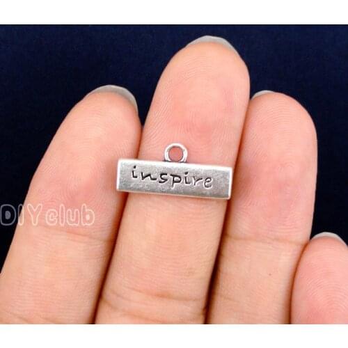 100pcs-Antique Tibetan Silver Inspire Charms Pendant 19x9mm