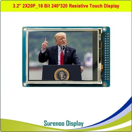 3.2" inch 320*240 2X20P 16_Bit MCU Parallel TFT Touch LCD Module Display Screen Panel with PCB Adapter ILI9341 Driver