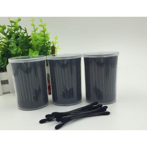 5packs Cotton Buds Carbon Swab Activated Cosmetic Tips Black Color Eyelash Remover Disposable Ear Sticks 120pcs Packing