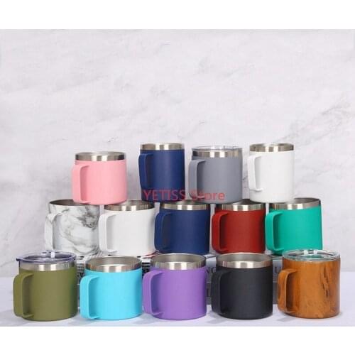60pcs 14oz Hand Grip Coffee Mug with Lid,Double Wall Vacuum Insulated Travel Coffee Mug Large Capacity Sports Cups