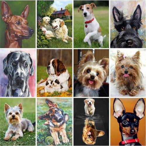 DIY 5D Diamond Painting Diamond Embroidery Cross Stitch Kits Mosaic Full Round Rhinestones Home Decor Dog Animal Gift