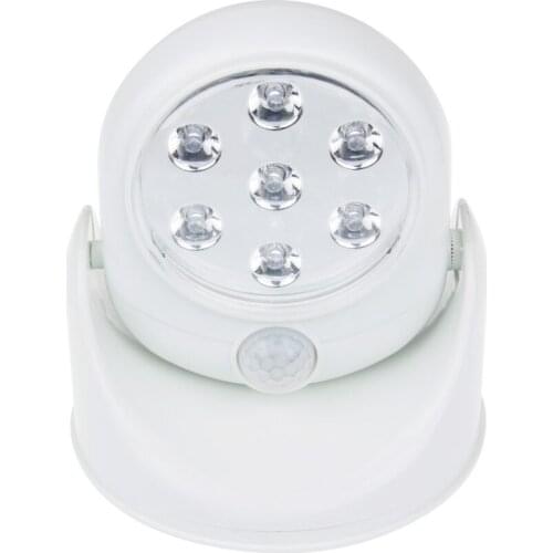 Motion Activated Cordless light Round AAA Battery Power 5W 360 degree rotable Led infrared sensor lamp Cabinet Stairs Door Light