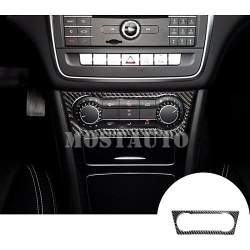 For Benz CLA C117 W117 Carbon Fiber Air Condition Button Frame Cover 2013-2018 1pcs Car Accessories Interior Car Decor