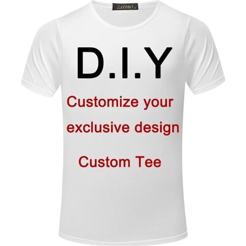 Customize Your Exclusive Design Summer Short sleeve O-Neck T Shirt Men Fashion 3D Print T-Shirt white DIY Large Size Tshirt TXDZ