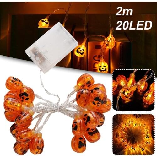 2M 3M 20LED Halloween Pumpkin String Lights Home Party decoration Supplies night Lamp DIY Hanging Halloween Decoration Lights