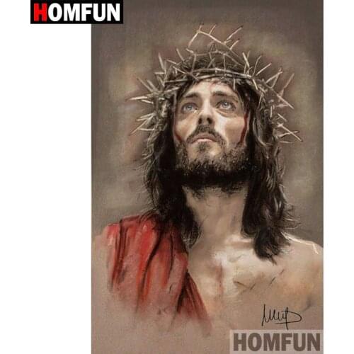 HOMFUN 3D Diamond Painting "Religious Jesus" DIY Full Rhinestones Drill Cross-stitch Kits Square Round Diamond Embroidery A09433
