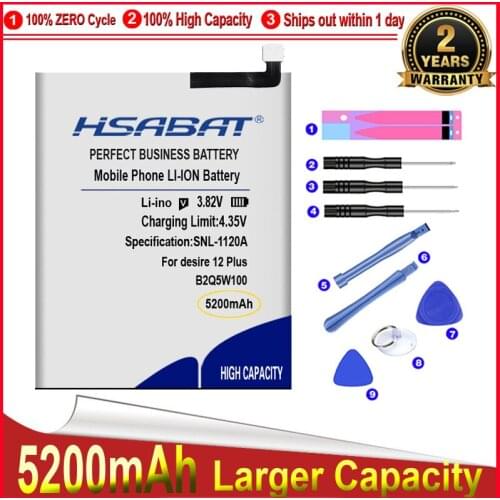 HSABAT 0 Cycle 4200mAh B2Q5W100 Battery for HTC desire 12 plus / desire 12+ High Quality Mobile Phone Replacement Accumulator