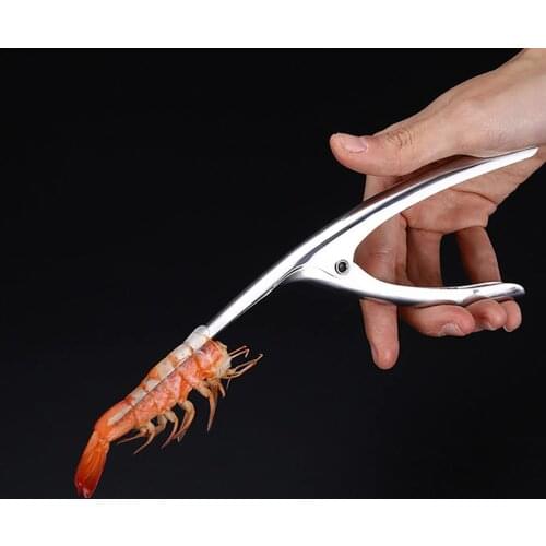 Stainless Steel Peel Shrimp Tool Prawn Peeler Seafood Tools Kitchen Dining Gadget Cooking Portable Practical Peeling Plier Item