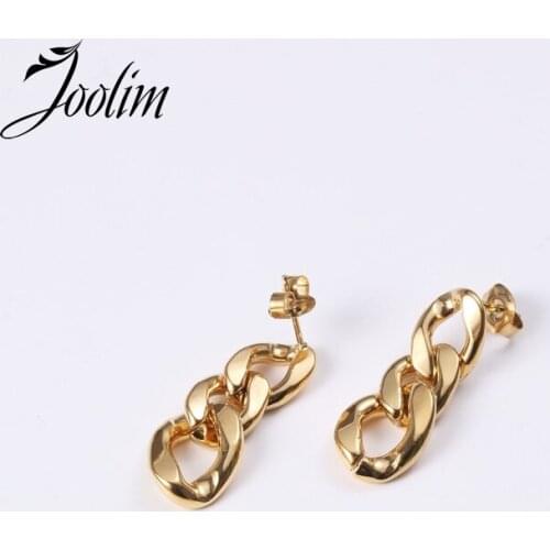 Joolim Link Chain Dangle Earring Drop Earring Stainless Steel Jewelry Wholesale