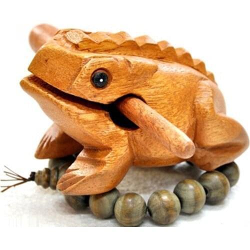 Money Lucky Frog Style Traditional Wooden Musical Instrument Percussion Rasp With Stick Kids Musical Toy Decompress Toys Gift