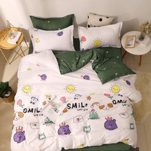 Simple Stylish Style Bedding Set Black White Stripe Home Decor Starry Bed Sheet Clouds Pillow Cover Child Adult Quilt Cover