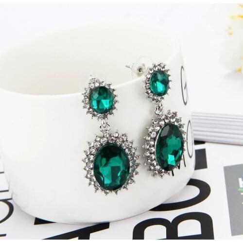 LUBOV Crystal Drop Earrings Shinning Elegant Lovely Crystal Water Drop Oval Gem Stone Pendant Dangle Earrings Women Jewelry 2018