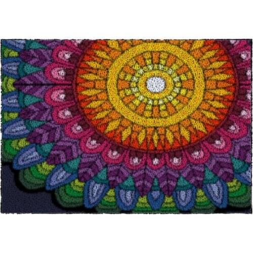 Latch Hook Kits DIY Carpet Rug Color grid Plush Wall Tapestry Kits Crochet Floor Mat Thick Yarn Cushion Arts & Crafts 87*61cm