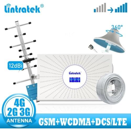 Lintratek 70dB 2g 3g 4g signal amplifier booster lte 4g internet cellular amplifier 900 1800 2100 wcdma mobile phone repeater