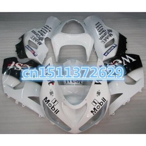 Tank Cover Fairing For KAWASAKI NINJA ZX6R white west 05-06 ZX 6R 636 ZX-6R ZX636 05 06 2005 2006 hot black white-Dor