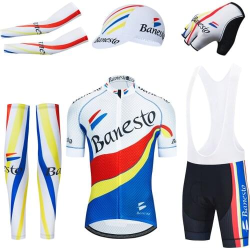 Banesto Cycling Clothes Bike Shorts Full Suit Ropa Ciclismo Quick Dry Cycling Jersey Maillot Sleeves Warmer