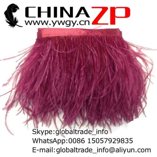 Wholesale in CHINAZP Factory 20yards/lot Best Quality Dyed BURGUNDY Ostrich Feather Fringe Trims