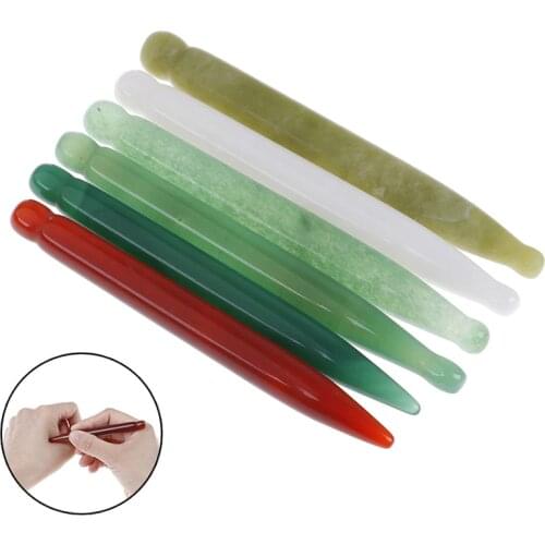 Natural Jade GuaSha Scraping Face Massage Wand For Therapy Stick Point Guasha Faical Massage Treatment Hot