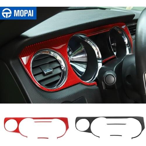 Car Dashboard Panel Decoration Cover Sticker for Ford Mustang 2009 2010 2011 2012 2013 Red Carbon Fiber Car Interior Accessories