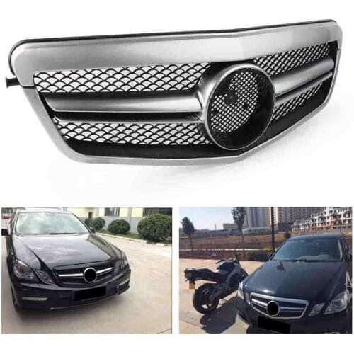 Front Grille Bumper Mesh Grill For Mercedes Benz E Class W212 S212 2010 2011 2012 2013 ABS Plastic with emblem Auto Car Parts
