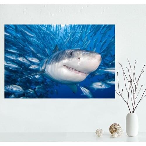 Custom Shark Canvas Painting Art Print Poster Picture Wall Modern Minimalist Bedroom Living Room Decoration A19.6.3