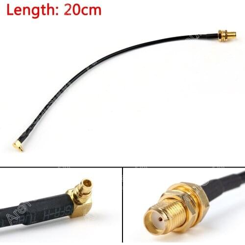 Areyourshop Sale 20cm RG174 Cable MMCX Male Plug Right Angle to SMA Female Jack Coax Pigtail 8in Wi
