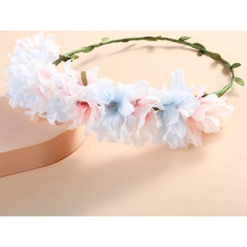 Romantic Rattan Flower Crown Hairband Head Band Floral Garland Wedding Beach Decorate Photo Props Women Girls Hair Accessories