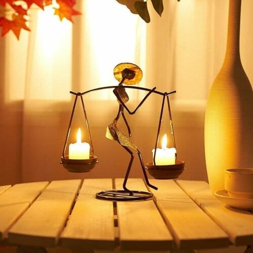 Romantic Candle Holders Home Decoration Accessories Creative Candle Holder Iron Kitchen Restaurant Candlestick Christmas
