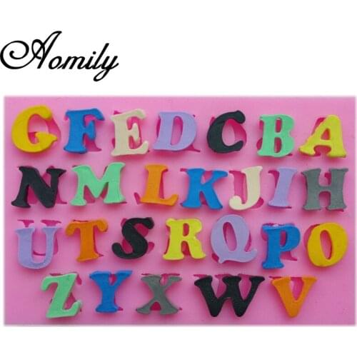 Aomily Alphabet Silicone Mold Chocolate Mousse Jelly Candy Cake Mold DIY Pastry Ice Block Soap Mould Baking Tool Cristmas Decor
