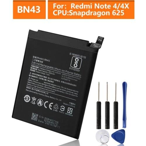 Original Replacement Battery For Xiaomi Redmi Note 4X Redrice Note 4X Standard Version BN43 Note4 Note 4 Global Snapdragon 625