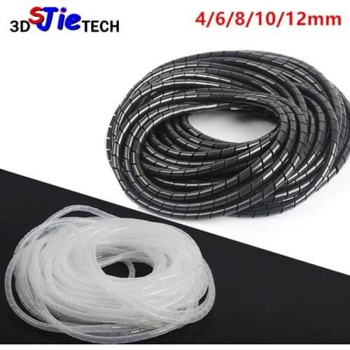 SWMAKER 6mm 8mm 10mm diameter Cable Organizer Coiled Tube Sleeve Cable protection tube High quality for 3D printer parts