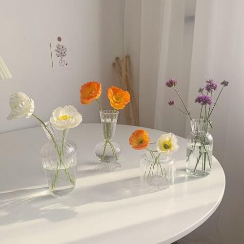 Flower Vase For Table Decoration Living Room Glass Vase Rose Tabletop Terrarium Glass Containers Floral Table Glass Vase clear