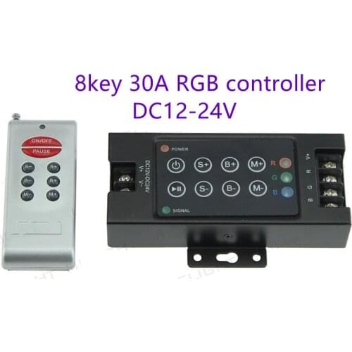 5M SMD5050 RGB LED strip light with RF Wireless 8key 30A RGB controller DC12-24V 12V3A Power supply For Living Room/Garden/Squar
