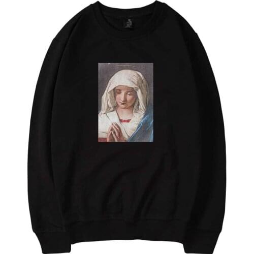 Virgin Mary Capless Hoodies Men Cotton Winter Casual Notre Dame Sweatshirt Men and Women Plus Size Fashion Holy Madonna Clothes