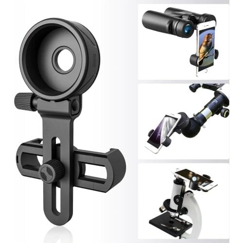 Universal Cell Phone Adapter Clip Mount-Compatible Binocular Monocular Spotting Scope Microscope Adaptateur Smartphone Telescope